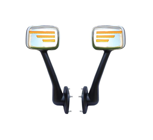 LED Chrome Hood Mirror Set for Freightliner Cascadia 08-17 Pair