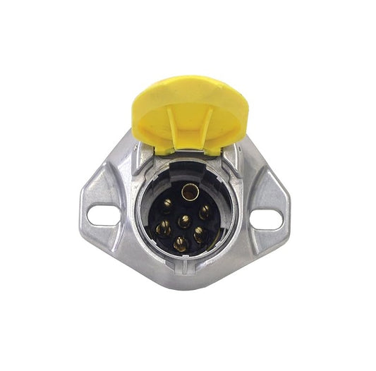 7 Way Round Split Pin Socket / Fits Semi Truck 7 Way Round Wiring Plug