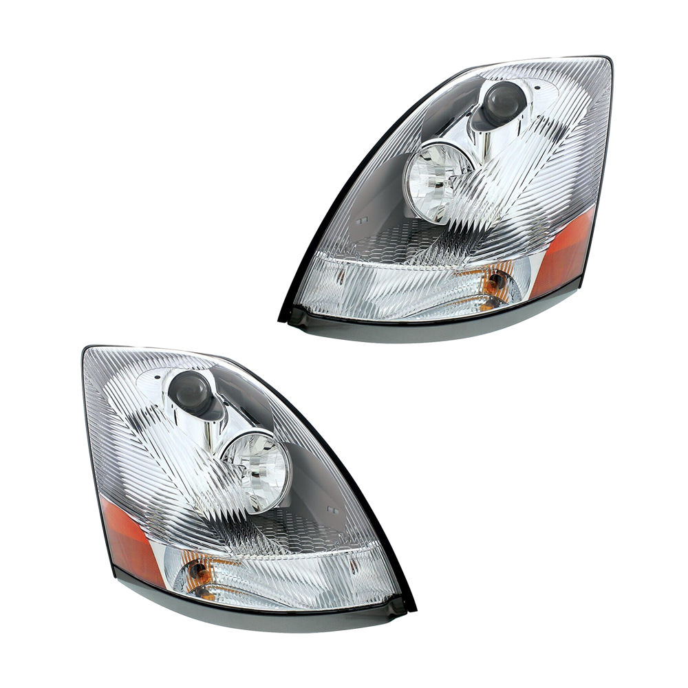 For 2004-2017 Volvo VN/VNL Headlights Driver (LH) & Passenger (RH) Side Chrome