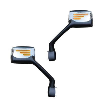 Pair Chrome Hood Mirrors for Kenworth T680 & Peterbilt 587 579  Driver (LH) & Passenger (RH) Side