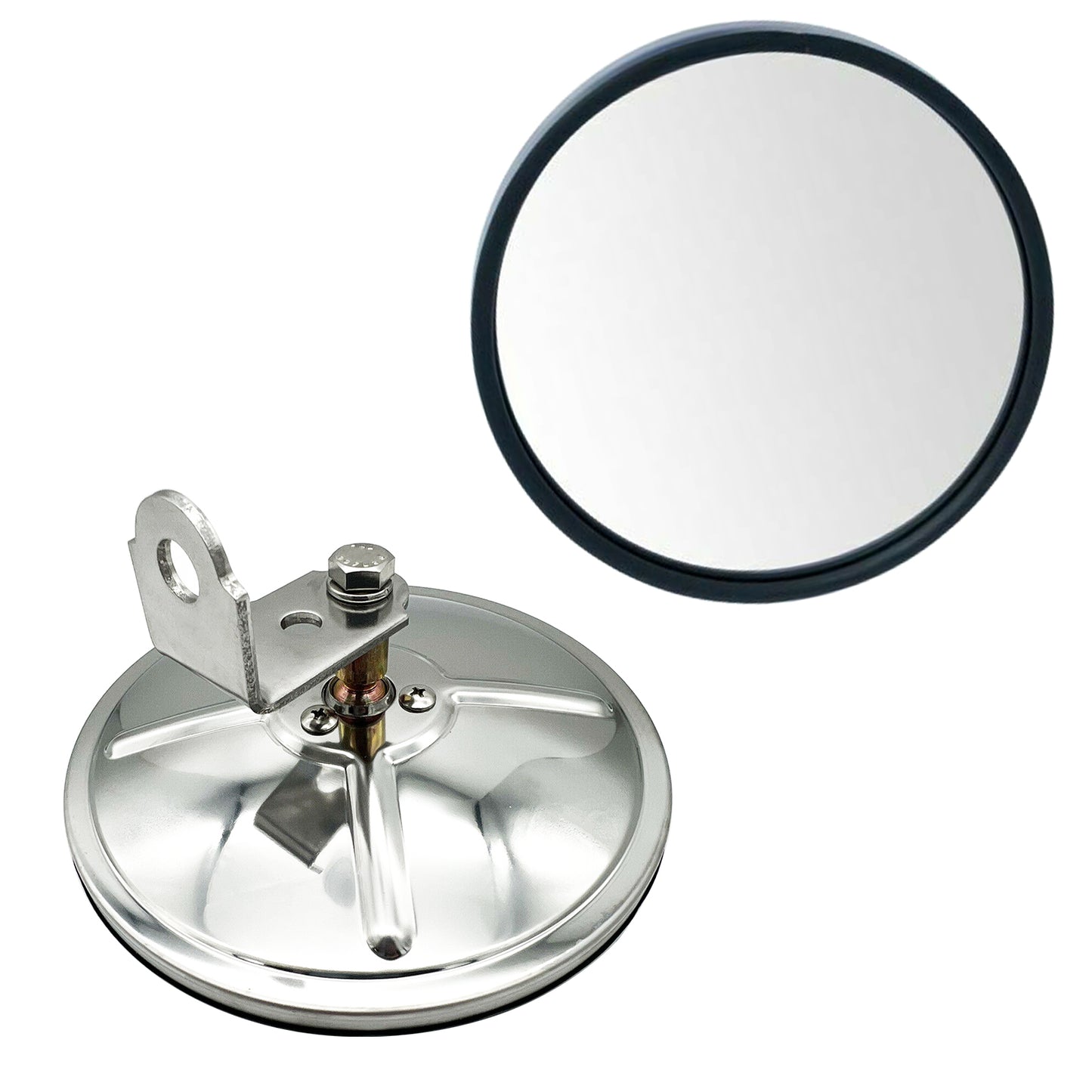 Universal Truck Stainless Steel Convex Round Mirror 6''\7''\8.5" W/ Center Mounting Stud