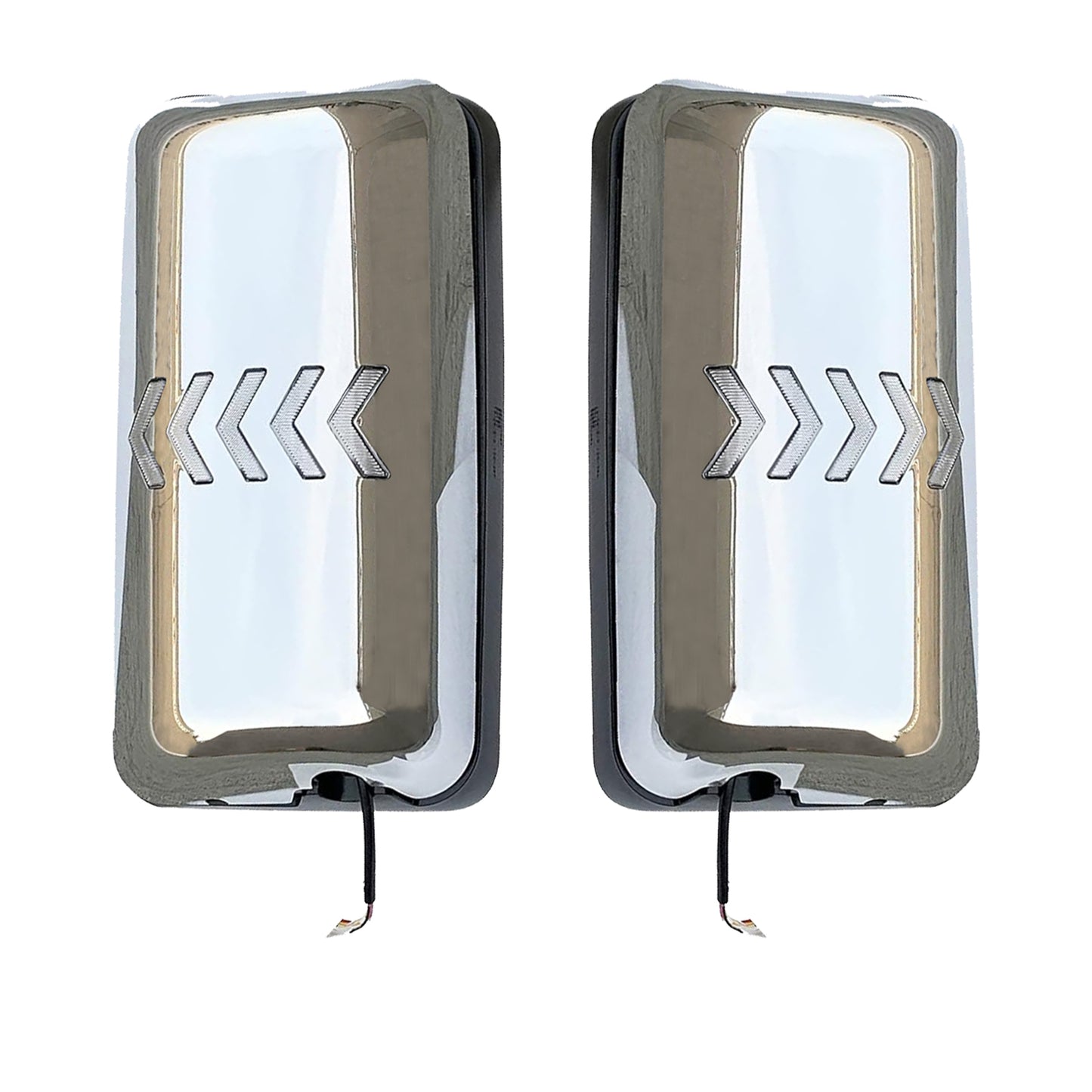 Hino Sequential LED Signal Upper Door Mirrors Set Chrome 2008-2021