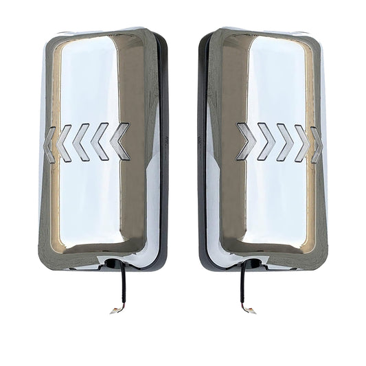 Hino Sequential LED Signal Upper Door Mirrors Set Chrome 2008-2021