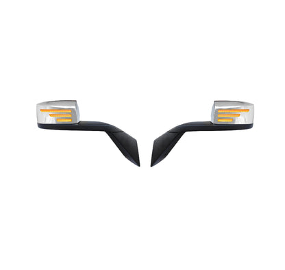 Volvo VN/VNL LED Turn Signal Hood Mirror Chrome Pair 2004-2017