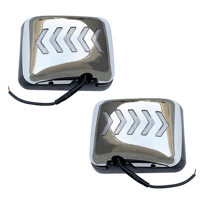 Hino Sequential LED Signal Upper & Lower Door Mirrors Set Chrome 2008-2021