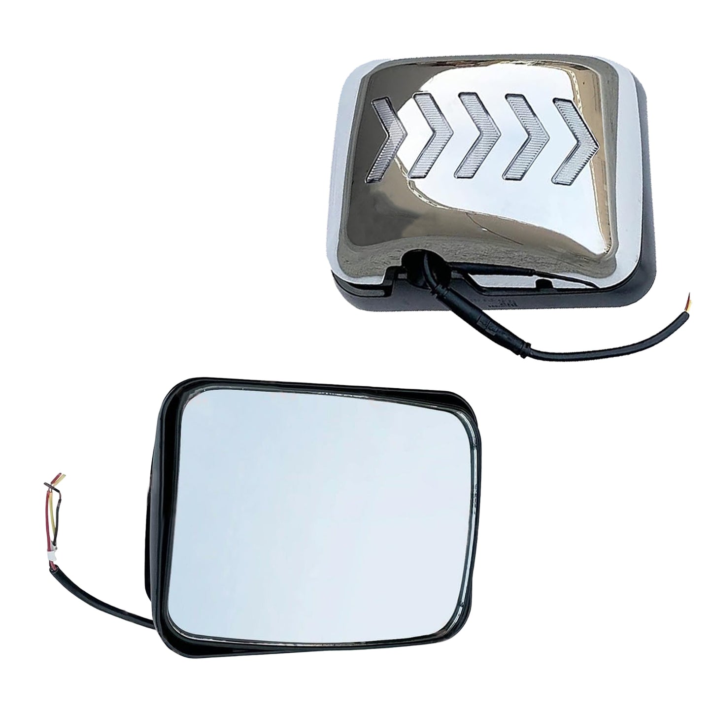 Hino Sequential LED Signal Upper & Lower Door Mirrors Set Chrome 2008-2021