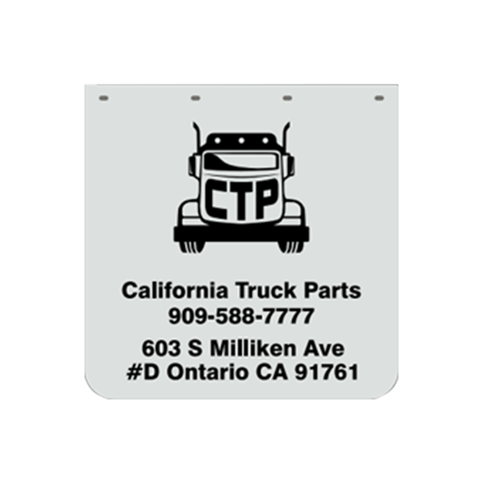 Universal Semi Truck White Mud Flaps 24"*24"Poly Rubber Stiff -5mm (Pair)